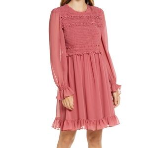 Rachel Parcell Long Sleeve Pink Dress